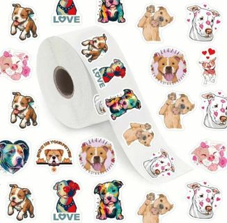 ↗️NEW⭕(10) 1" ADORABLE PIT BULL STICKERS!!⭕DOG