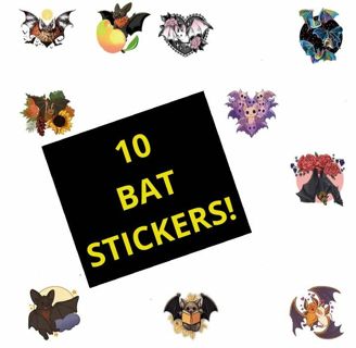 ⭐NEW⭐(10) BAT STICKERS!