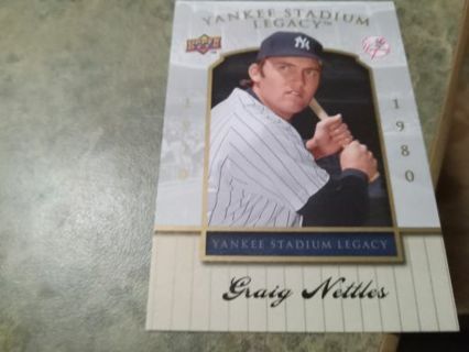 2008 UPPER DECK LEGACY NEW YORK YANKEES STADIUM CERTIFIED CRAIG NETTLES BASEBALL CARD# 48