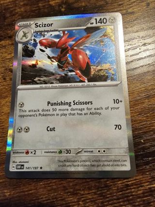 Pokemon Scizor 141/197 holo rare card