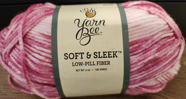 NEW - Yarn Bee Soft & Sleek Yarn - "Pink Stripe" 