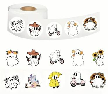 ↗️SuPeR SPECIAL⭕NEW⭕(30) 1" ADORABLE GHOST STICKERS!!⭕ HALLOWEEN