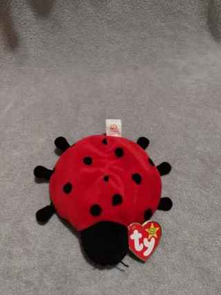 NEW WITH TY TAG LUCKY THE LADYBUG BEANIE BABY=3 1/2"