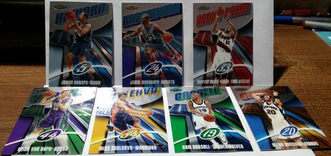 2004 TOPPS Finest Basketball 7 Card Lot - see photos