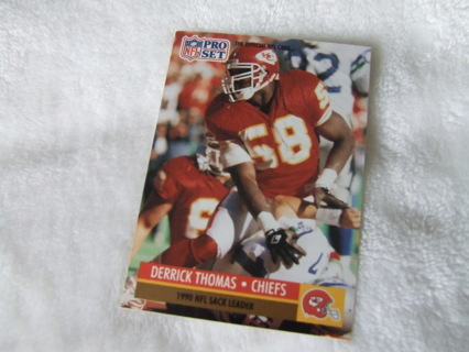 1991 Derrick Thoman Kansas City Chiefs Pro Set AFC Sack Leader Card #19 Hall of Famer