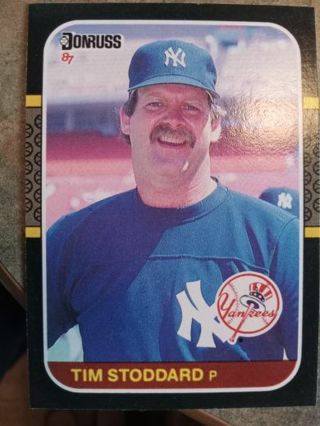 1987 DONRUSS TIM STODDARD NEW YORK YANKEES BASEBALL CARD# 497