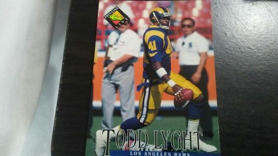 1994 CLASSIC PRO LINE LIVE TODD LYGHT LOS ANGELES RAMS FOOTBALL CARD# 207