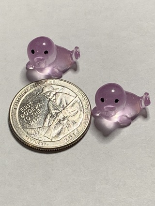 SEA LIONS~#10~PURPLE~MINIS~SET OF 2~GLOW IN THE DARK~FREE SHIPPING!