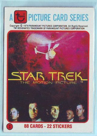 1979 Star Trek The Motion Picture CHECKLIST Trading Card # 1