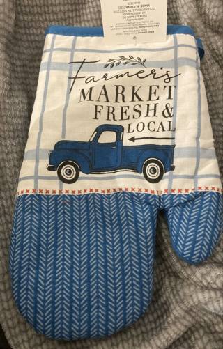 Oven Mitt - Farmer's Market Blue Truck (NWT)