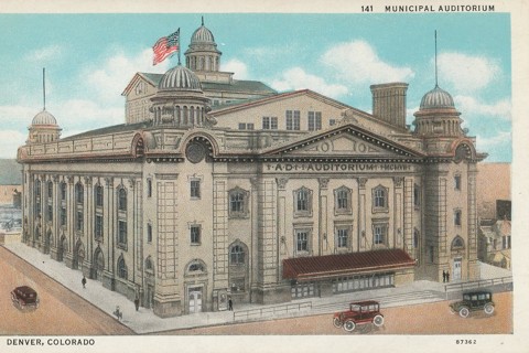 Vintage Unused Postcard: s: Municipal Auditorium, Denver, CO