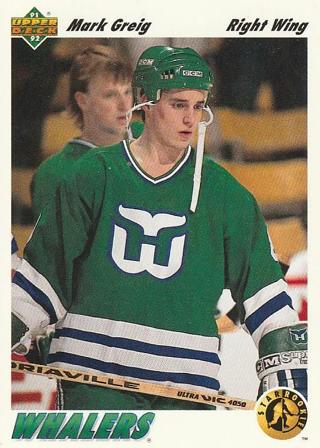 Tradingcard - NHL - 1991-92 Upper Deck - #456 - Mark Greig SR, VAR - Hartford Whalers VAR: Hologram