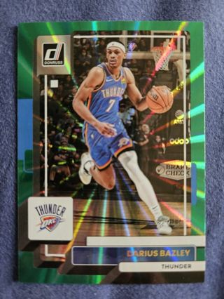 2022-23 Donruss Holo Green Laser Darius Bazley