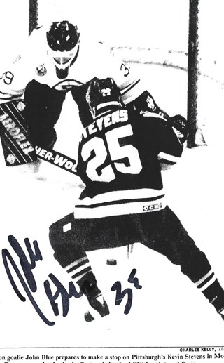 JOHN BLUE GOALIE BOSTON BRUINS AUTOGRAPH 4X6 PHOTO