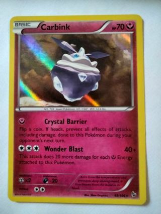 Carbink 68/106 rare holo nm pokemon