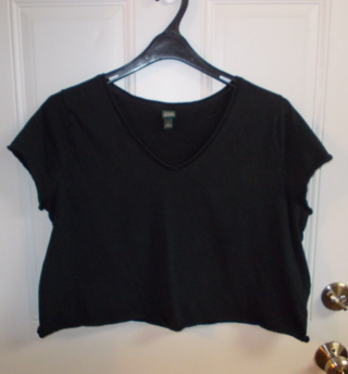 Women's Size XL Black Cropped T-Shirt Top by Wild Fable