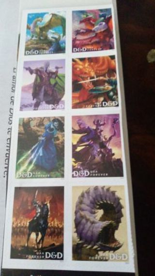 8- DUNGEONS AND DRAGONS FOREVER POSTAGE STAMPS