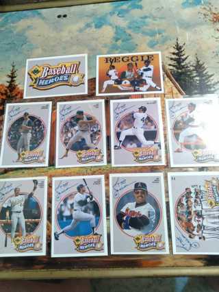 1990 Upperdeck Baseball Heroes Reggie Jackson 10 Card Set