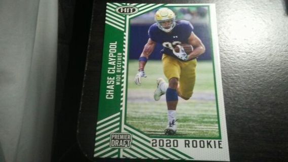 2020 SAGE HIT PREMIER DRAFT ROOKIE CHASE CLAYPOOL NOTRE DAME/ CHICAGO BEARS FOOTBALL CARD# 72