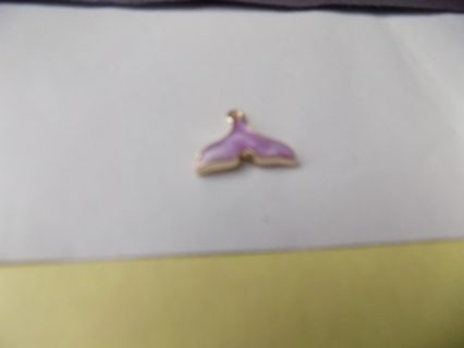 Enameled purple whale tail charm