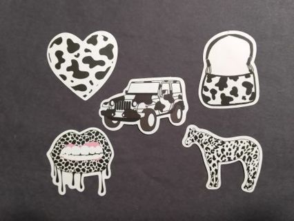 5 Vinyl Stickers Leopard Print #3