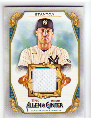Giancarlo Stanton, 2022 Topps Allen & Gitner RELI C Card #AG-GS, New York Yankees, (L6)