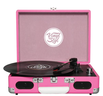 Vinyl Styl Groove Portable Turntable in Pink