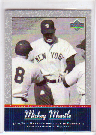 Mickey Mantle, 2001 Upper Deck 643 Foot Home Run Card #M32, New York Yankees