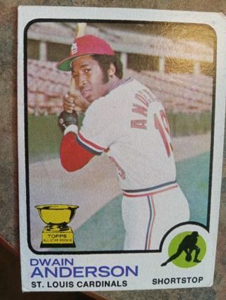 1973 T.C.G. DWAIN ANDERSON ALL STAR ROOKIE ST. LOUIS CARDINALS BASEBALL CARD# 241