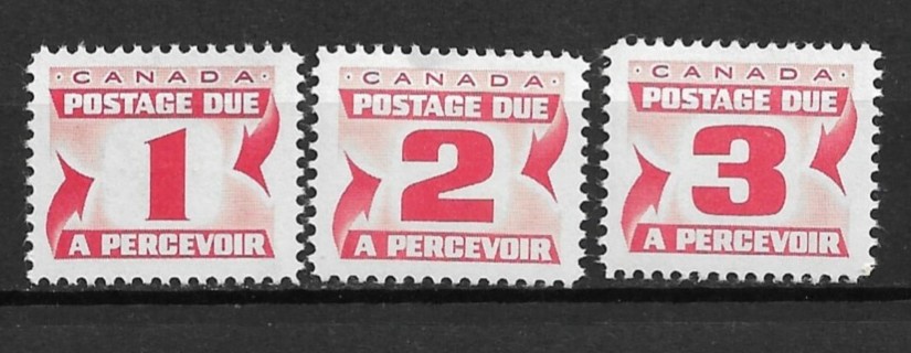 1967 Canada ScJ21-3 Postage Due set of 3 MNH OG