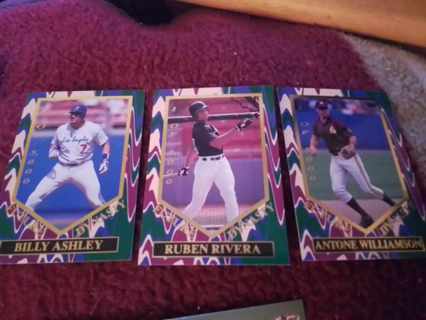 3 card numbered inserts baseball lot