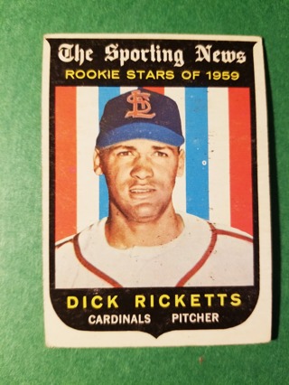 1959 - TOPPS EXMT - NRMT BASEBALL - CARD NO - 137 - DICK RICKETTS ROOKIE - CARDINALS