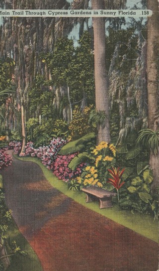 Vintage Used Postcard: gin k: 1947 Cypress Gardens, FL