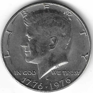 1776 – 1976 D Kennedy Bicentennial Half Dollar U.S. 50 Cent Coin