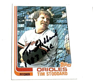 Autographed 1982 Topps #457 Tim Stoddard -Orioles/ 1983 World Series Champion