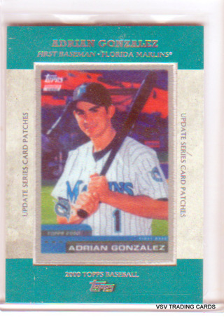 Adrian Gonzalez, 2013 Topps Baseball Card Patch Update Card #TRCP-6, Florida Marlins, (L1