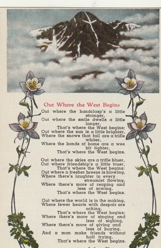 Vintage Unused Postcard: e: Out Where the West Begins