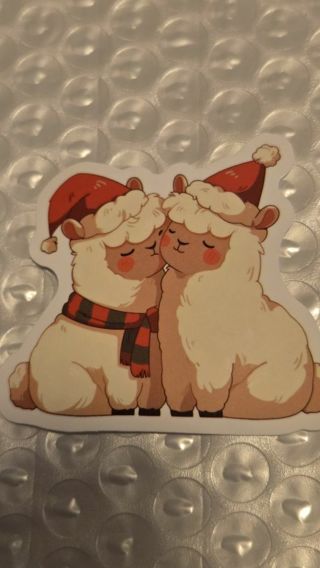 Lama / Alpaca Christmas Sticker