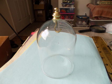 5 inch glass dome display with hook mounted inside to display a keepsake or ornament