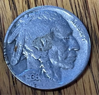 1936 P Indian Head Buffalo Nickel VG