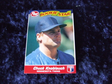 1992 Chuck Knoblauch Minnesota Twins ROOKIE Post Card #6