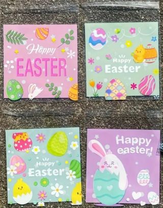 ↗️⭕NEW⭕(4) HAPPY EASTER CELLO BAGS!! ⭕