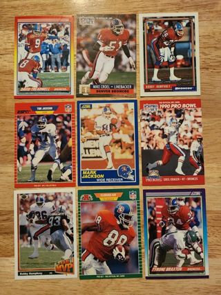 9 card lot Broncos