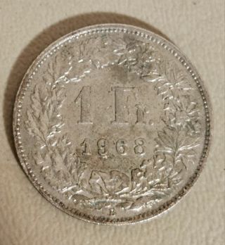 1968 Switzerland 1 Franc Coin