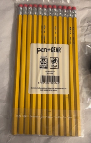 New: Pkg of 12 No2 Pencils And One Manual Pencil Sharpener . One of Many Back-To-School Auctions