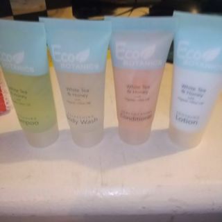 Travel-Size Shampoo, Conditioner, Body Wash, and Lotion