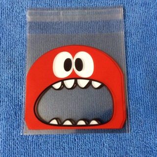 5 Red Monster Self Seal Square Cello Bags (4” x 4”) for Cookie Candy Gift
