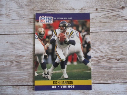 Pro Set NFL Rich Gannon 1990 QB Vikings football trading card number 568