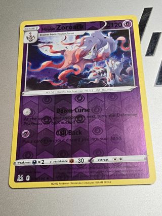 Pokemon Hisuian Zoroark reverse holo rare card 076/196