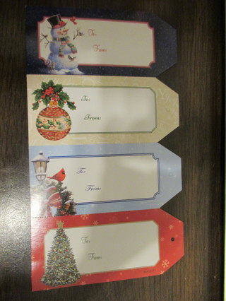 Set of 4 CHRISTMAS name GIFT TAGS